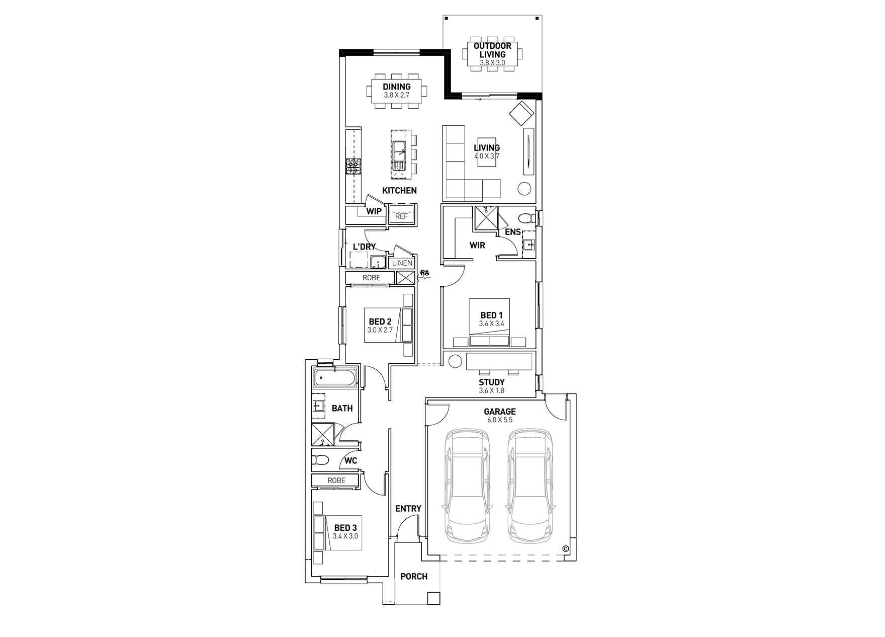 Mason | 3 Bedroom, 2 Bathroom Home Design | View Plans & More