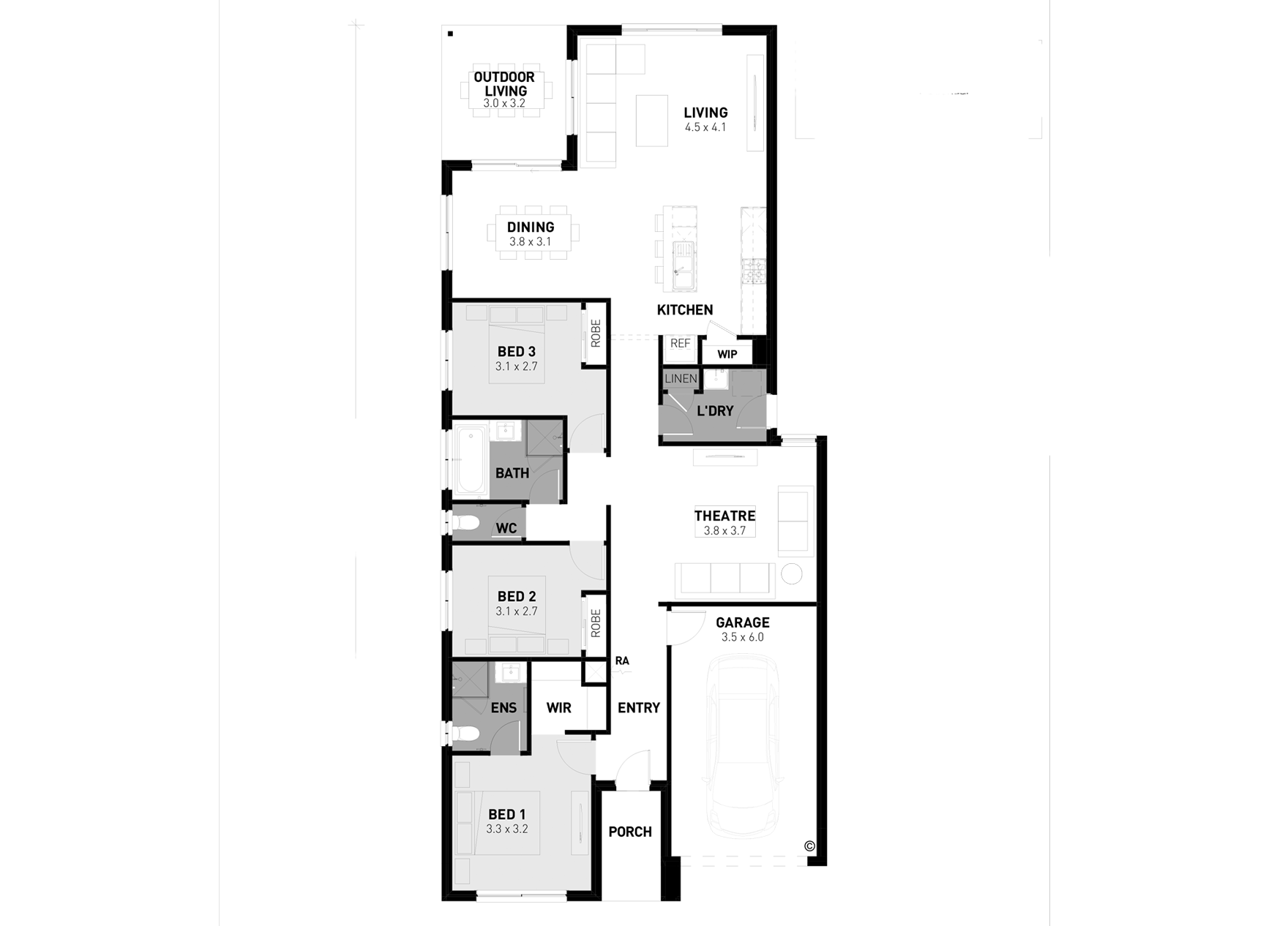 Haven 3 Bedroom, 2 Bathroom Home Design View Plans & More