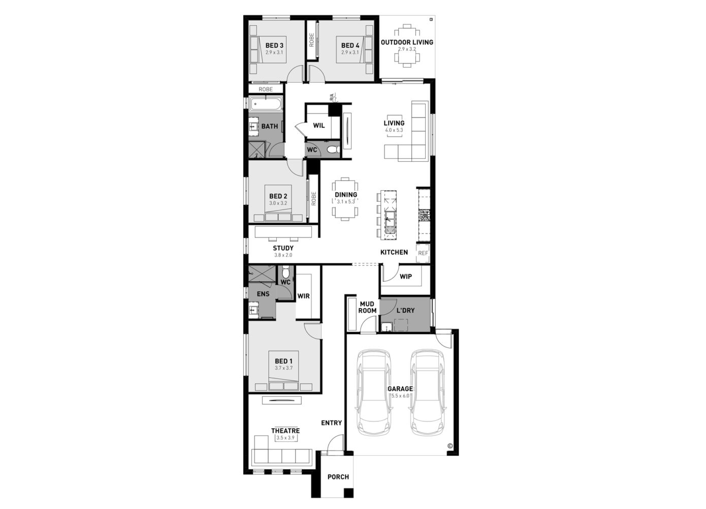 Lismore 4 Bedroom, 2 Bathroom Home Design View Plans & More