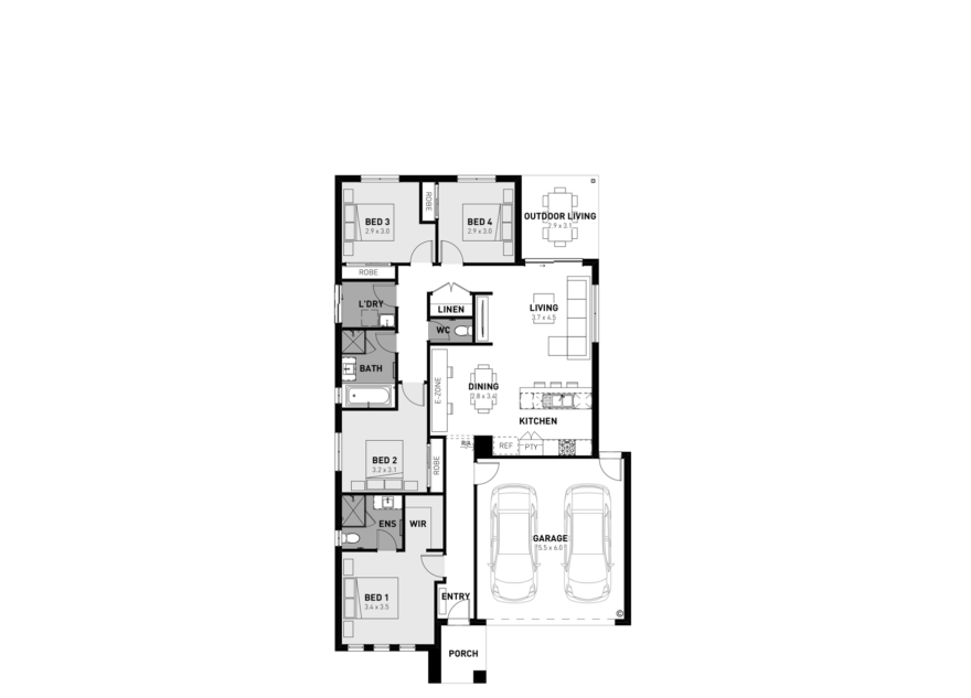 Lismore 4 Bedroom, 2 Bathroom Home Design View Plans & More
