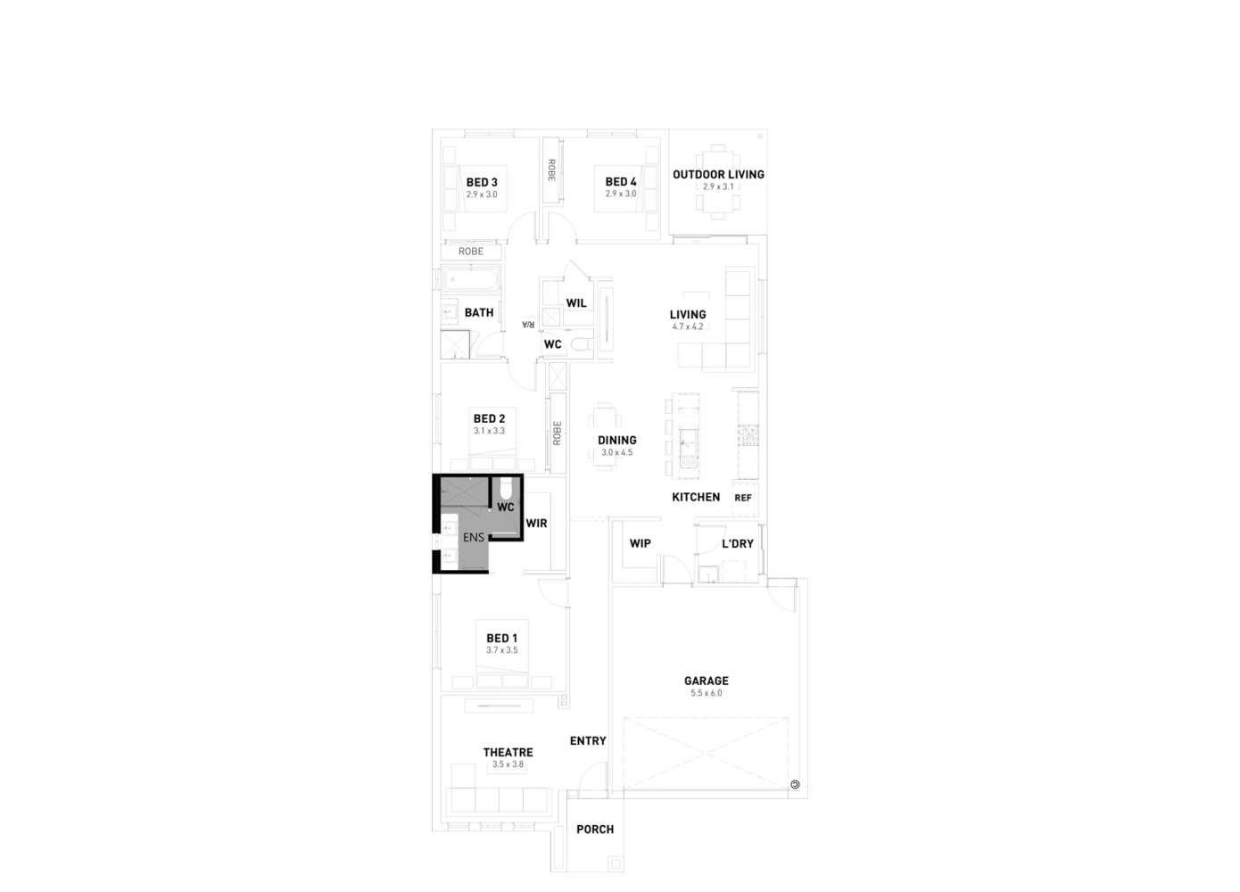 Lismore 4 Bedroom, 2 Bathroom Home Design View Plans & More